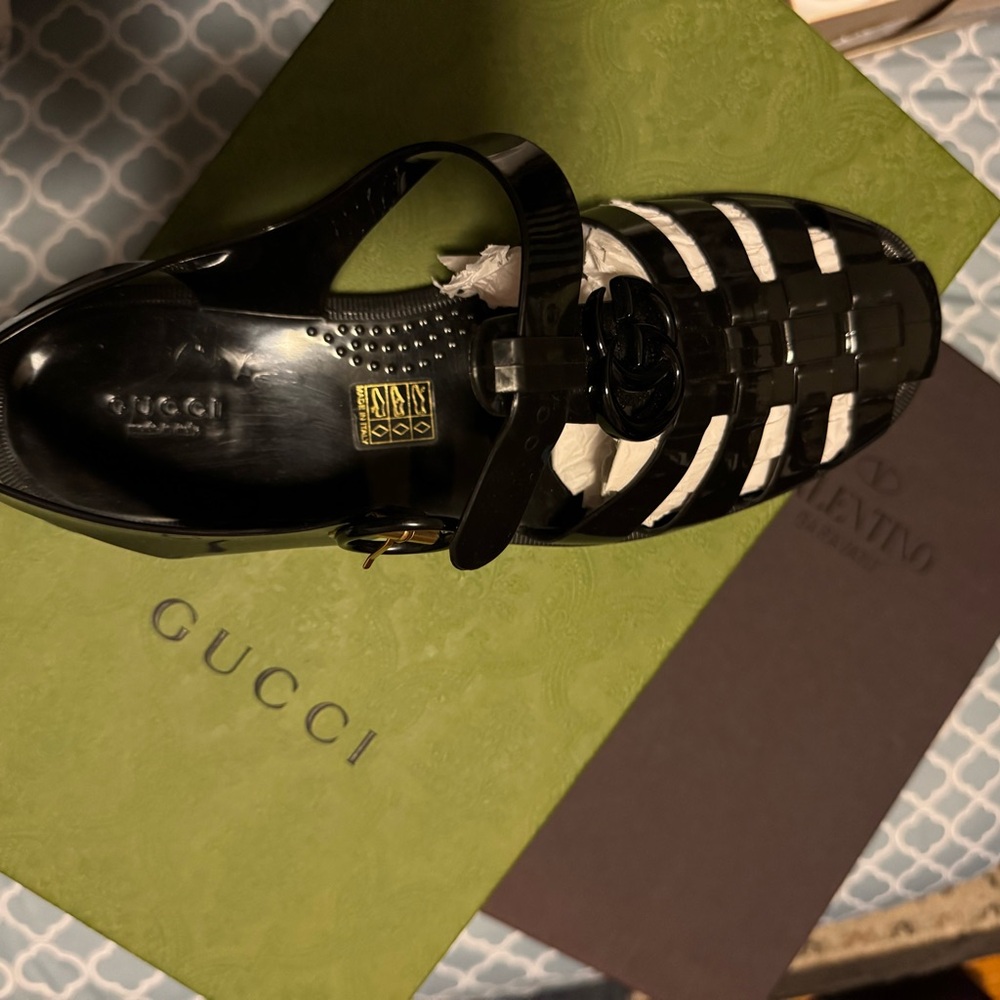 Gucci Black Jelly Sandals for Women